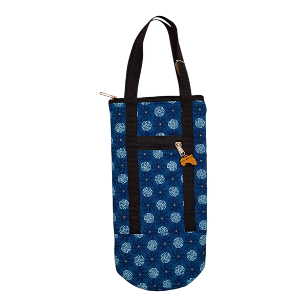 Gift Emporium Shweshwe Wine Bag - Red Sunburst Pattern