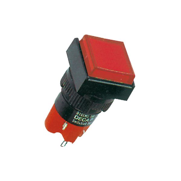 Deca - 16mm Red Square Push Button 2NO+2NC