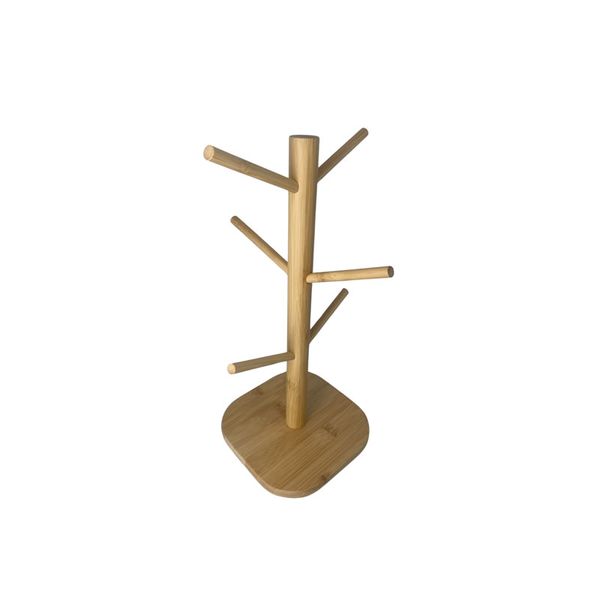6-Cup Countertop Wooden Holder Stand