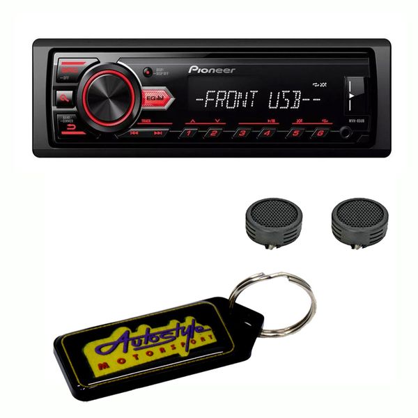 Pioneer MVH-85UB Media Receiver with USB input &amp; Evo Tweeters &amp; Keyring