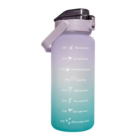 2 Litre Water Bottle With Straw & Time Markings 75 OZ Motivational