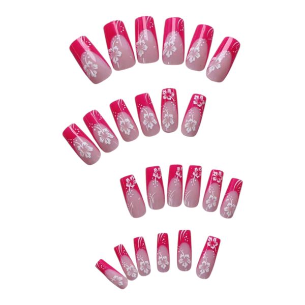 24pcs Sweet Cherry Blossom Press On Nails