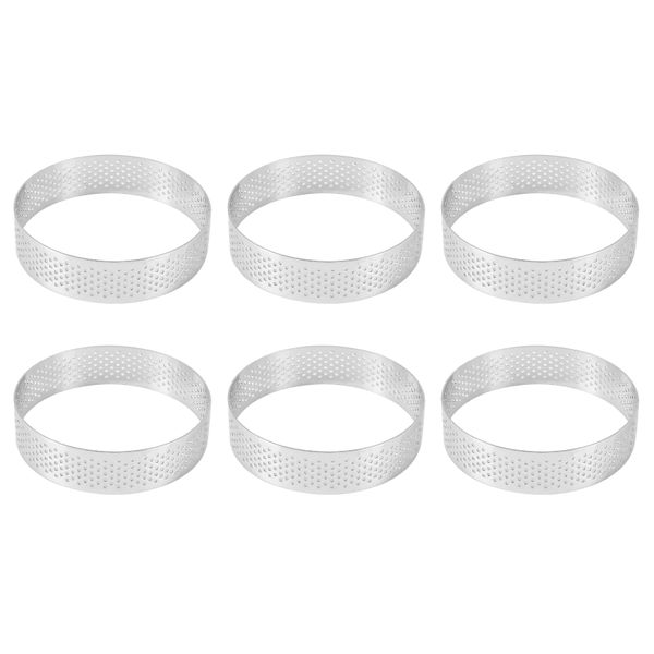 Stainless Steel Tart Rings Heat-Resistant Perforated Cake Mousse Ring