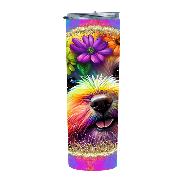 Floral Cute Cow 20oz Insulated Skinny Tumbler Sublimation 002