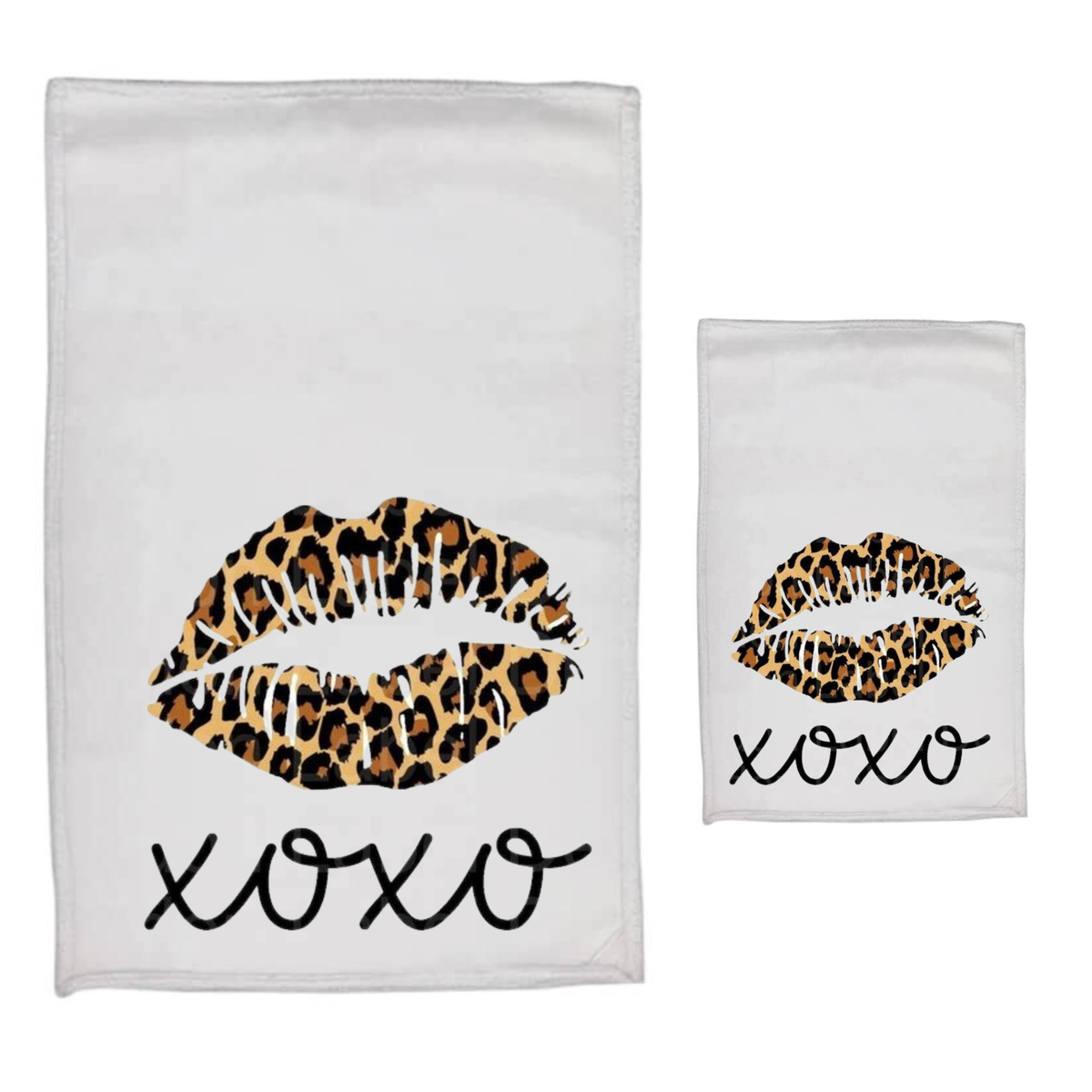 Lips XoXo - White Polyester Hand & Face Towel