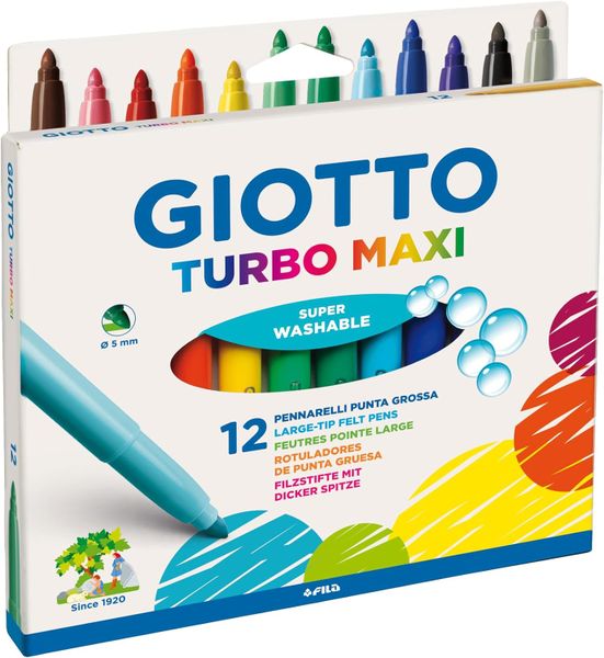 Giotto Turbo Maxi Felt Tip Pen Set Of 12 x 2
