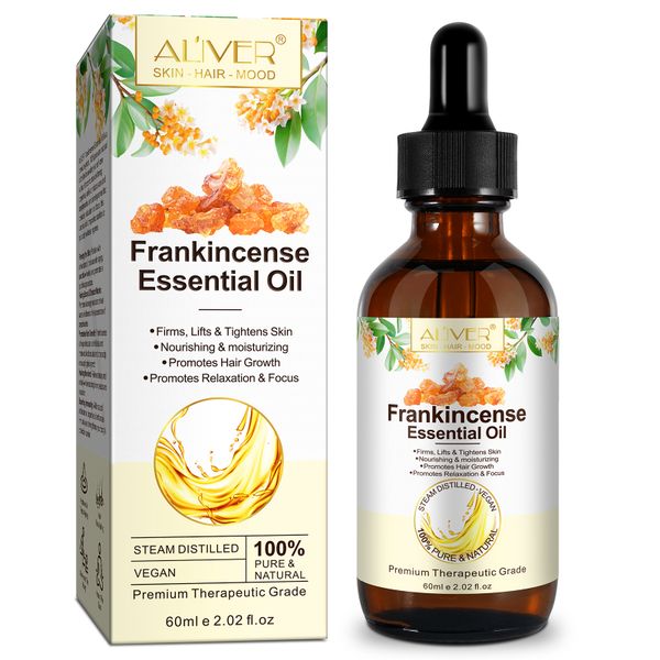 Aliver Pure Frankincense Essential Oil For Skin, Hair &amp; Relaxation 60ml