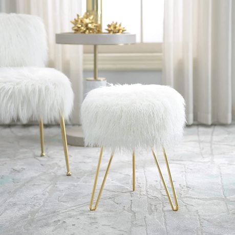 Furry stool chair discount