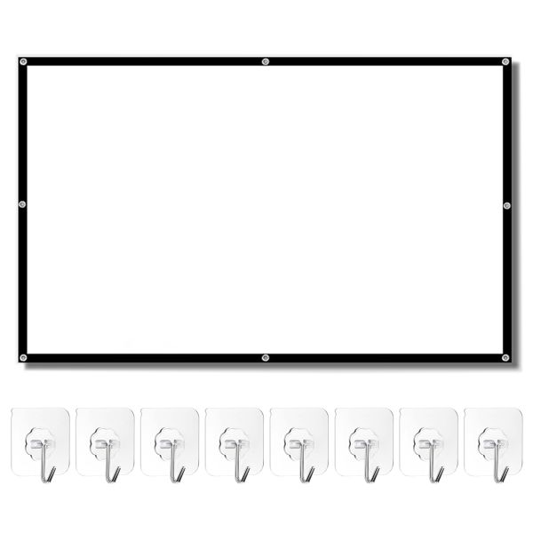100-inch Projector Screen 16:9 Foldable Anti-Crease Projector Movie Screens