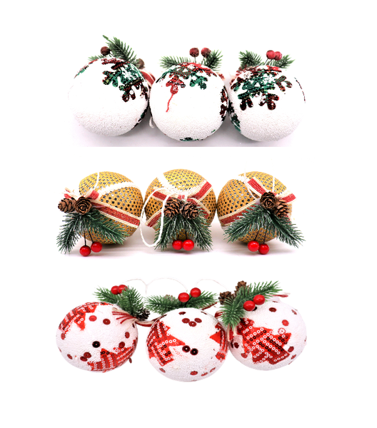 Luxury Christmas Balls Ornament / Christmas Decor - 9PCS (8CM)