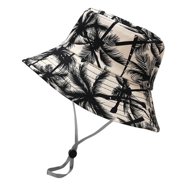 Black Palms Bucket Hat With Drawstring image