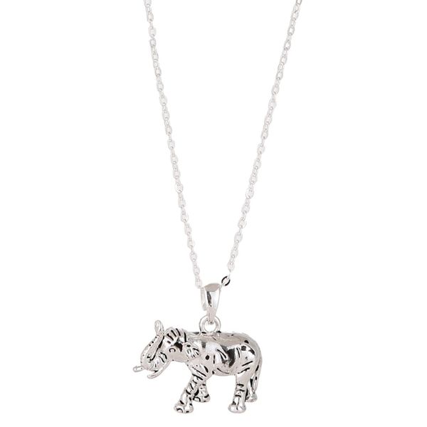 Equilibrium Silver Plated Necklace with Elephant Pendant - Wild at Heart
