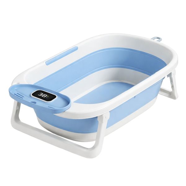 Non-Slip Foldable Baby Bath Tub With Built-in Temperature Display