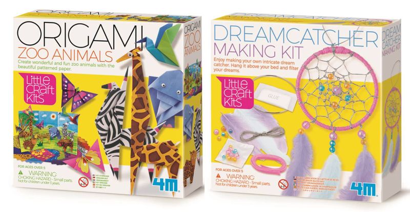 4M Creative Craft Bundle - Origami Animals and Dreamcatcher Making Kits