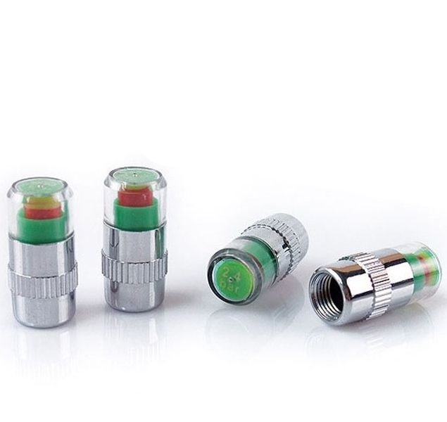 4 Piece 2.4 Bar Tyre Pressure Detection Valve Cap
