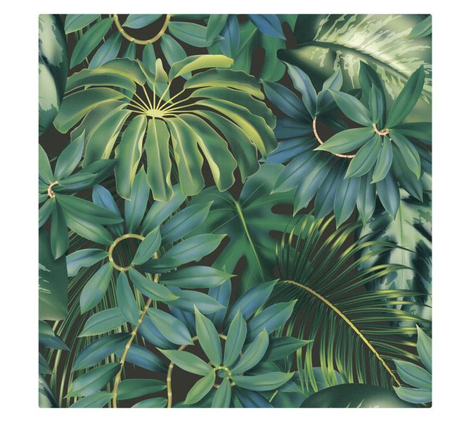 Black Floral Wallpaper Green 10 m x 530 mm