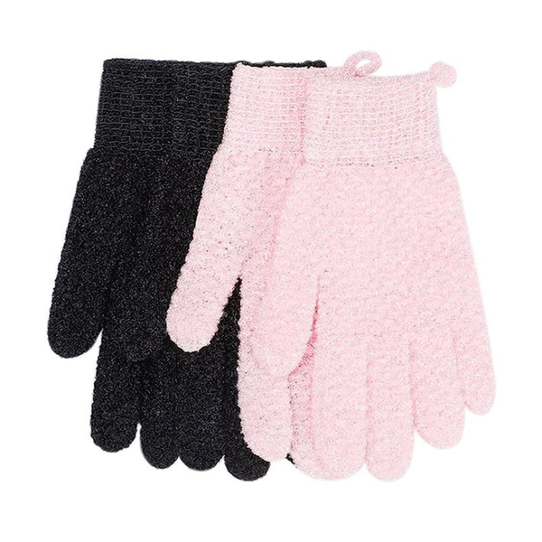 Charcoal Infused Exfoliating Gloves - Deep Cleansing &amp; Detox - 2 Pair Set