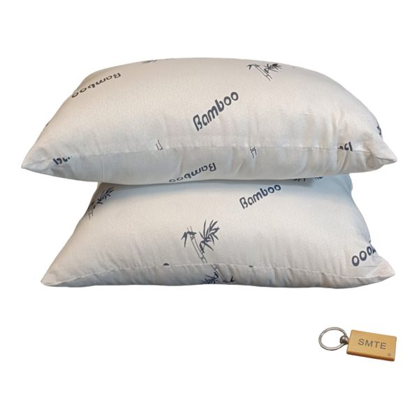 Breathe Easy Bamboo Pillow-Memory Foam for Ultimate Comfort Set of 2 with Key