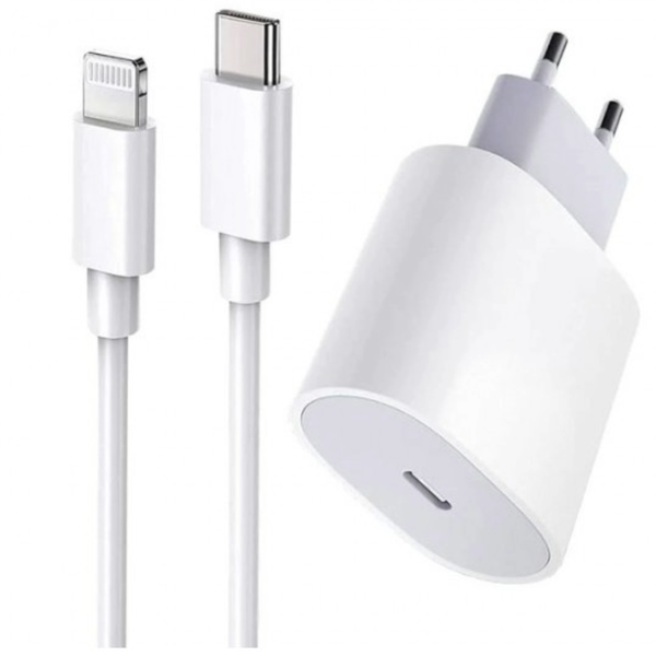 Power Adapter With USB C Cable To Lightning Cable - iPhone Charging Cable