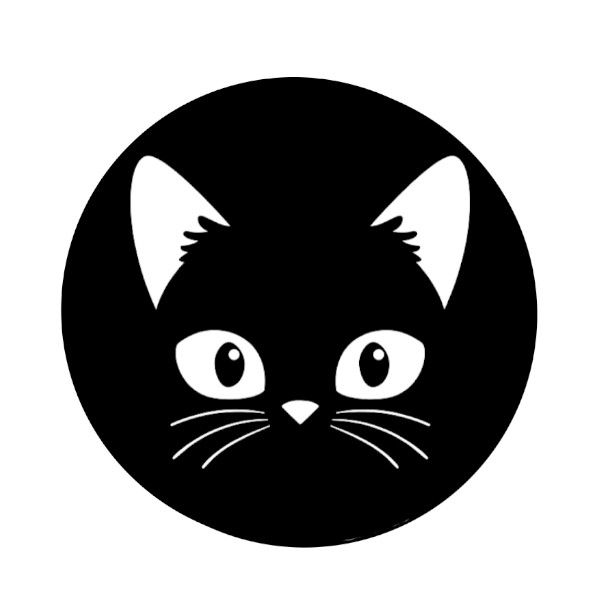 1 Piece - Adorable Cat Face Mouse Pad With Anti-Slip Rubber Base - Black