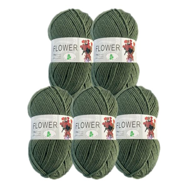 Double Knitting Polyester Yarn 100g (Pack of 5) Hunter Green