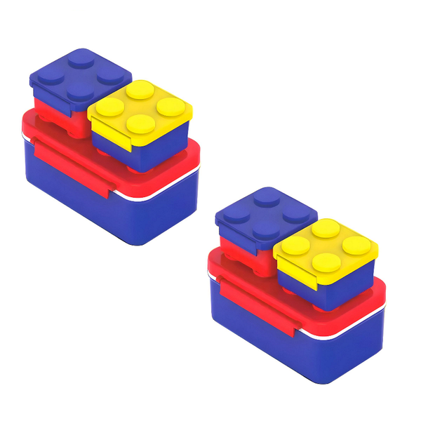Children's Fun And Creative Blocks Lunch Box Salad Container 2 Pieces