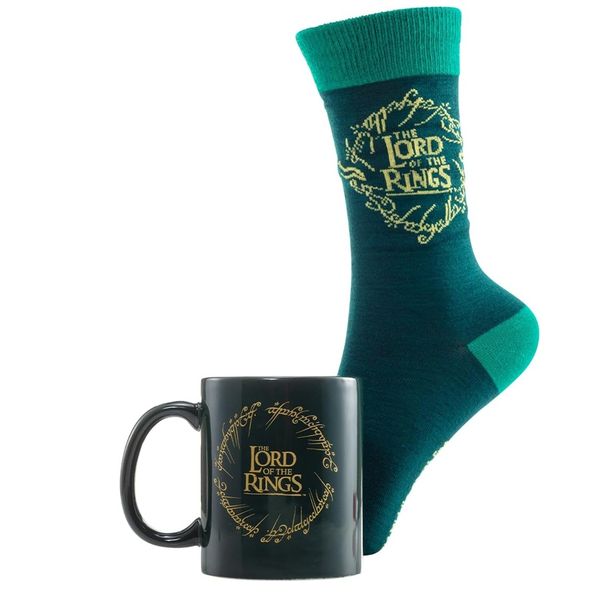 The Lord of the Rings (Logo) Mug 315ml &amp; Socks Set