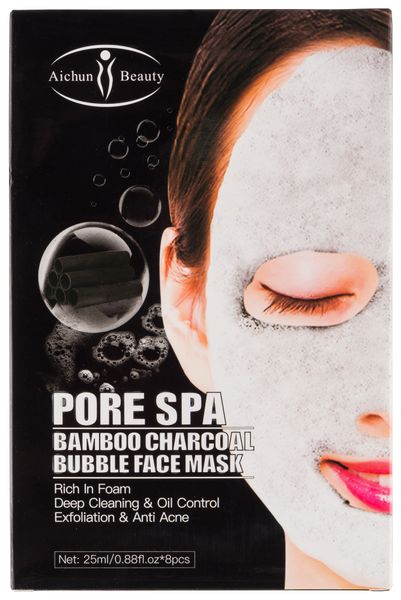 Aichun Beauty - Pore SPA Bamboo Charcoal Bubble Face Mask - 8 Pieces