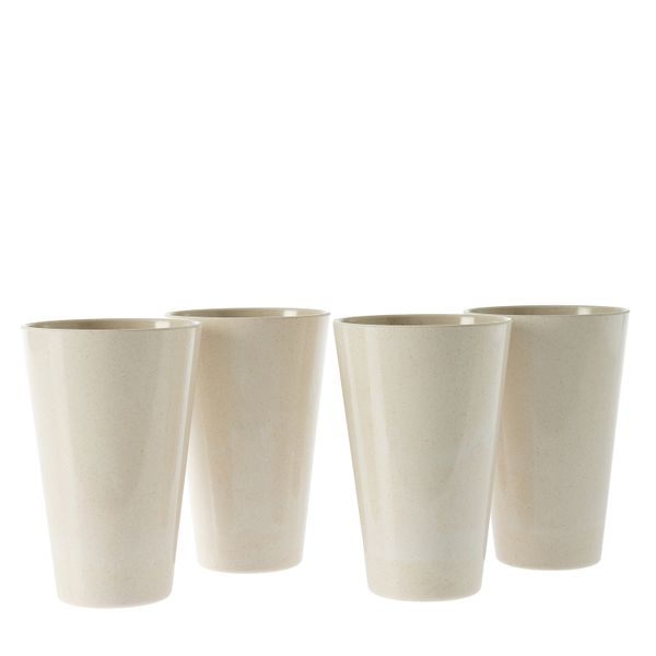 George &amp; Mason - Harlowe Bamboo Fibre Tumbler 4pk Cream - 450ml