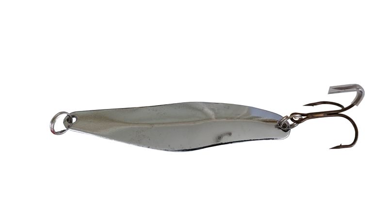 Spoon Spinner Bait - Silver curved - Treble Hook