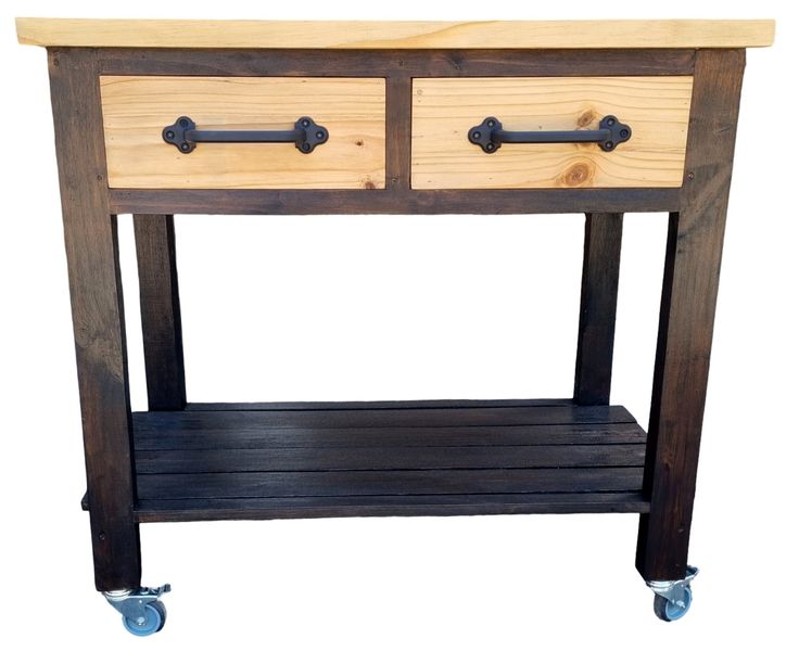 Array Rustic Wood Butcher Trolley, local SA manufactured