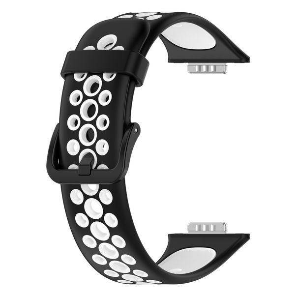 Sport Silicone Strap Compatible with Huawei Fit 2-Black &amp; White