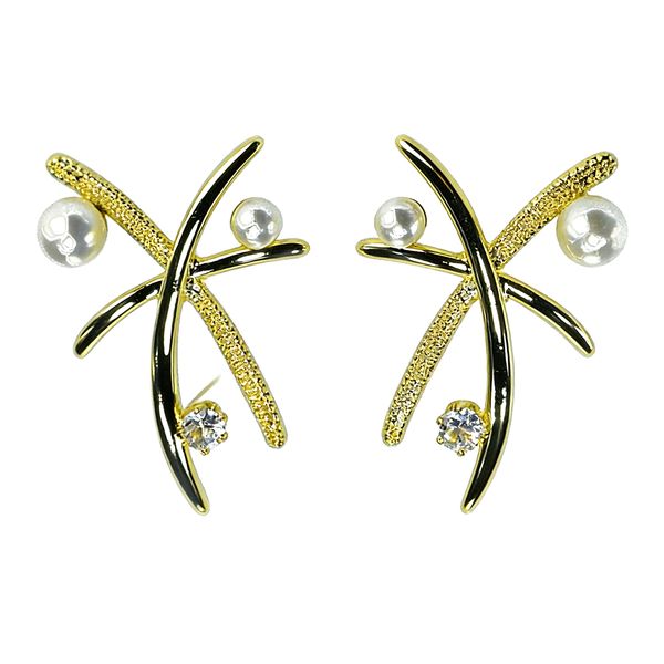 Women's Gold-Tone Stainless Steel Stud Earrings