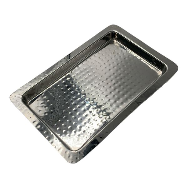 Tray Stainless Steel Dotted Pattern Designer Collection 28x18x2.5cm