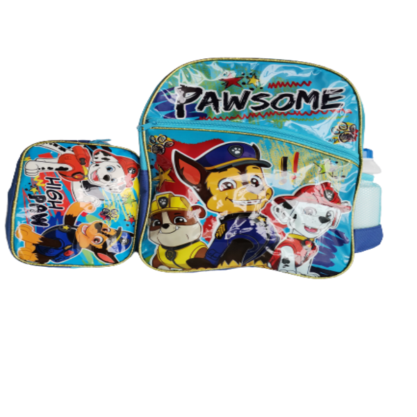 Pawsome Backpack + Water / Juice Bottle + Lunch Box Bag