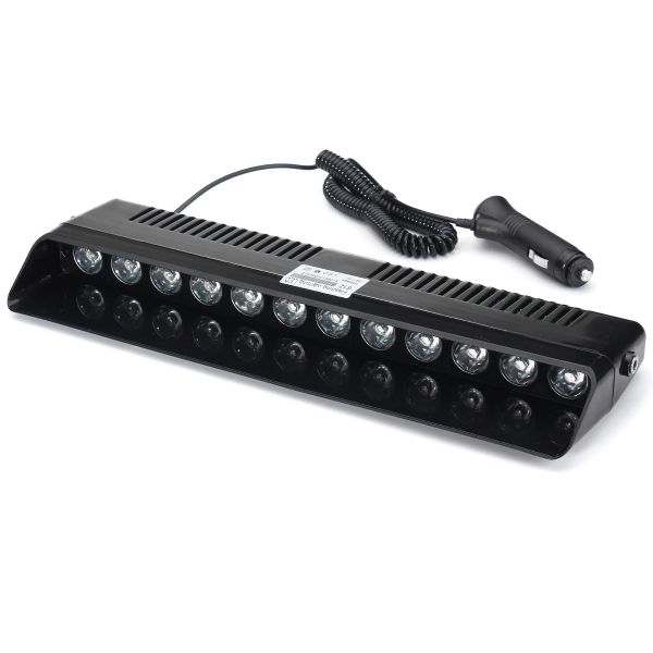 White 9-LED Dash Mount Flashing Light - For Security Vehicles