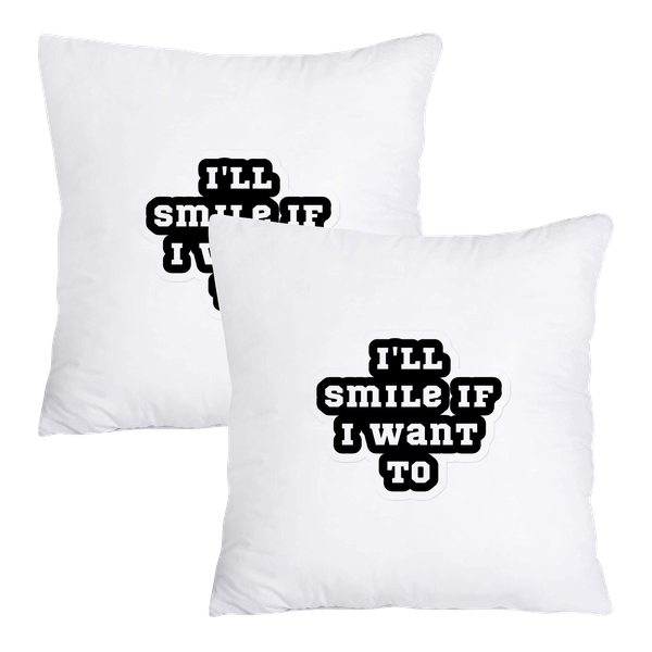 Scatter Cushion Cover Set (50cmx50cm) - I'll smile if I Want To