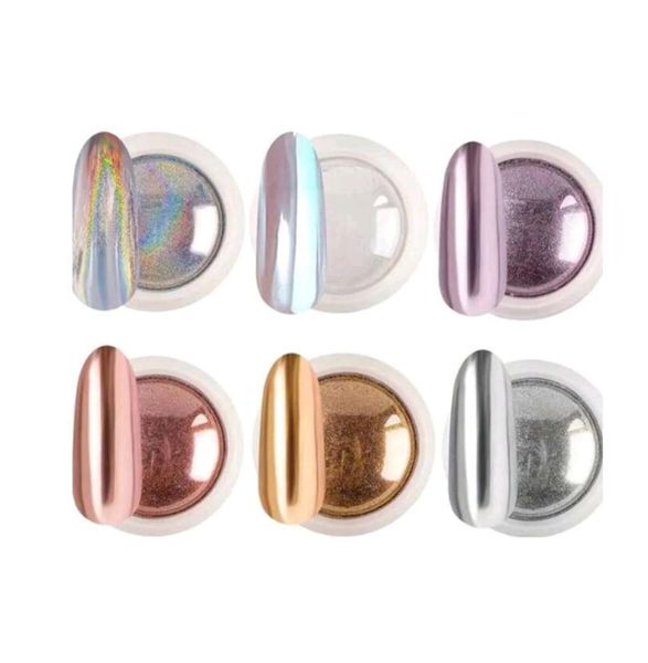 6 Colors Chrome Nail Powder Set Glitter Mirror Effect Nail