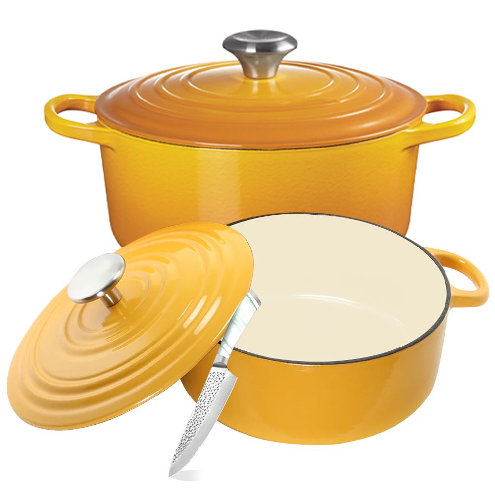 Enameled Cast Iron Casserole Pots Combo Set - Set of 3 | Shop Today ...