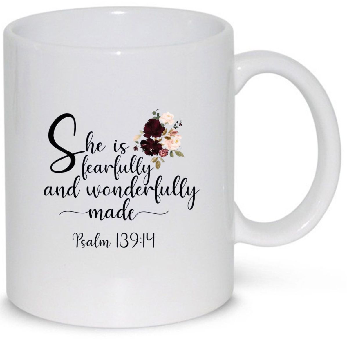 She Is Wonderfully Made Psalm Birthday Mother's Day Christian Gift Mug ...