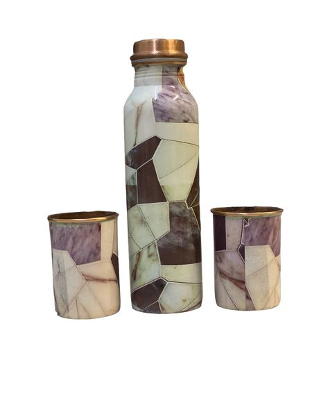 Pure Copper Brass print 100% Water Bottle 1 Litter