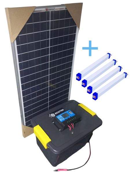 Light Kit- 30W Panel + 26Ah Battery + 4 x 18W Usb LED Lights