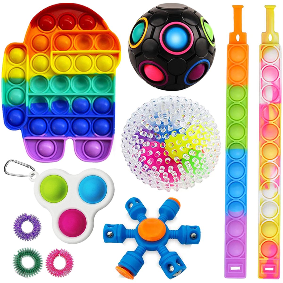 10 Pack Quality Fidget Toys Bundle Sensory Set Stress Relief Kids Adult ...