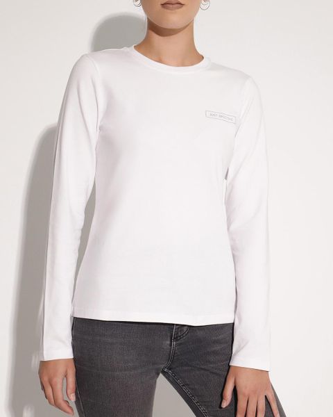 Breeth Women's Comfortable Cotton Long Sleeve Travel T-Shirt with Print - White