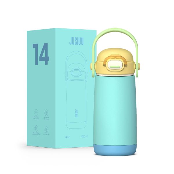 Kids Water Bottle Stainless Steel Vacuum Insulated Straw for Boys Girls