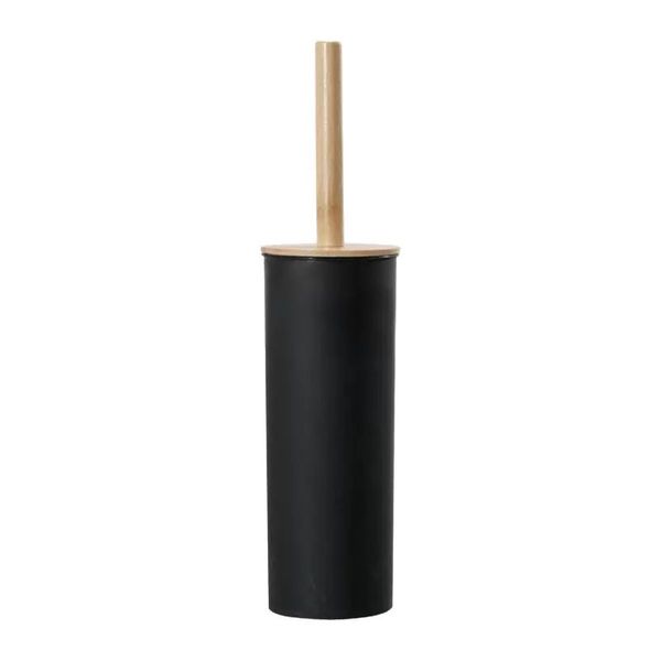 Black Toilet Brush With Bamboo Handle-ZYB178