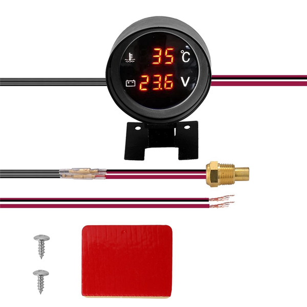 Round Led Digital Car Truck Water Temp Gauge Compatible with Universal