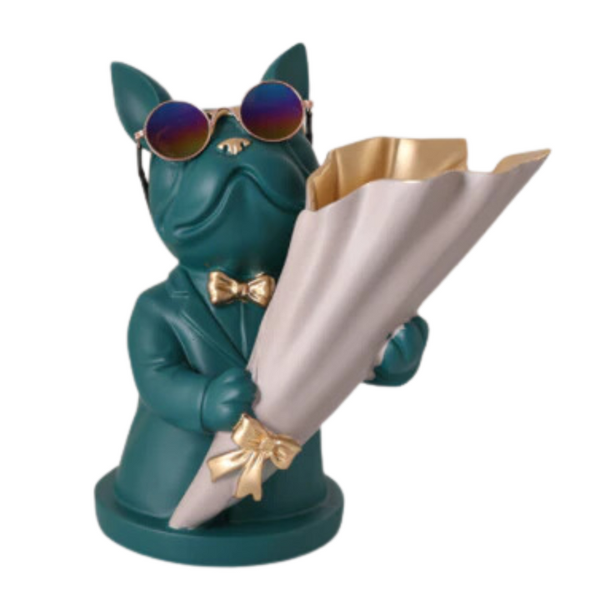 Bulldog Vase - Green