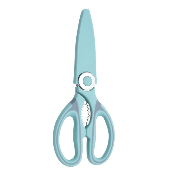 Multifunction Stainless Steel Kitchen Scissors With Blade Cover - Hazy Blue