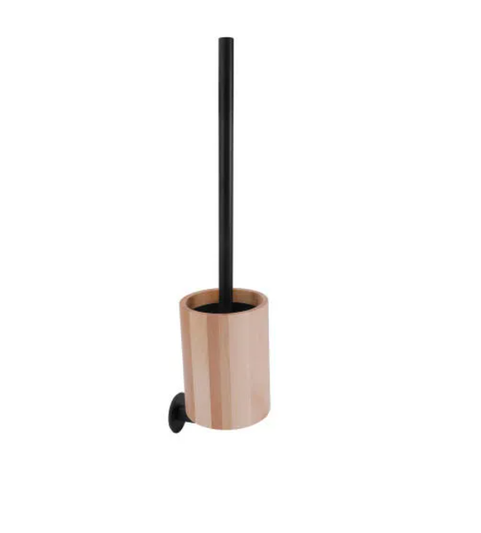 Asaad Mounted Wooden Toilet Brush and Holder
